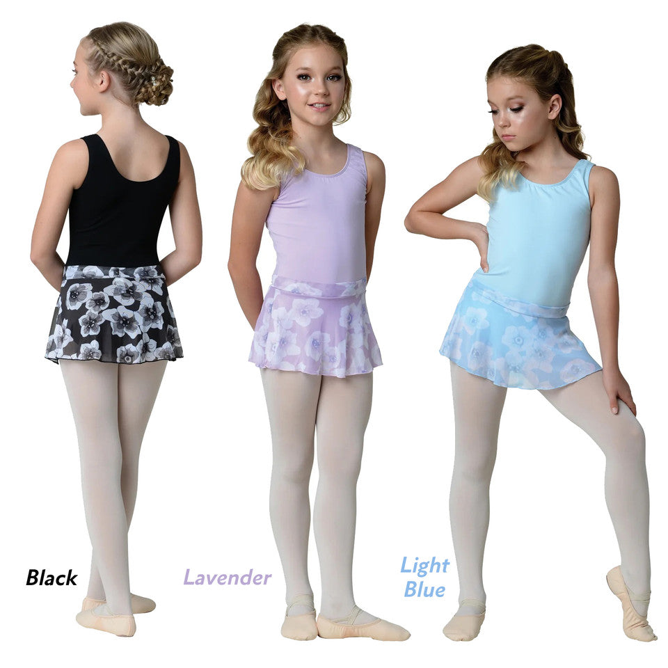 Dance N Motion Girl's Flower Printed Skirt