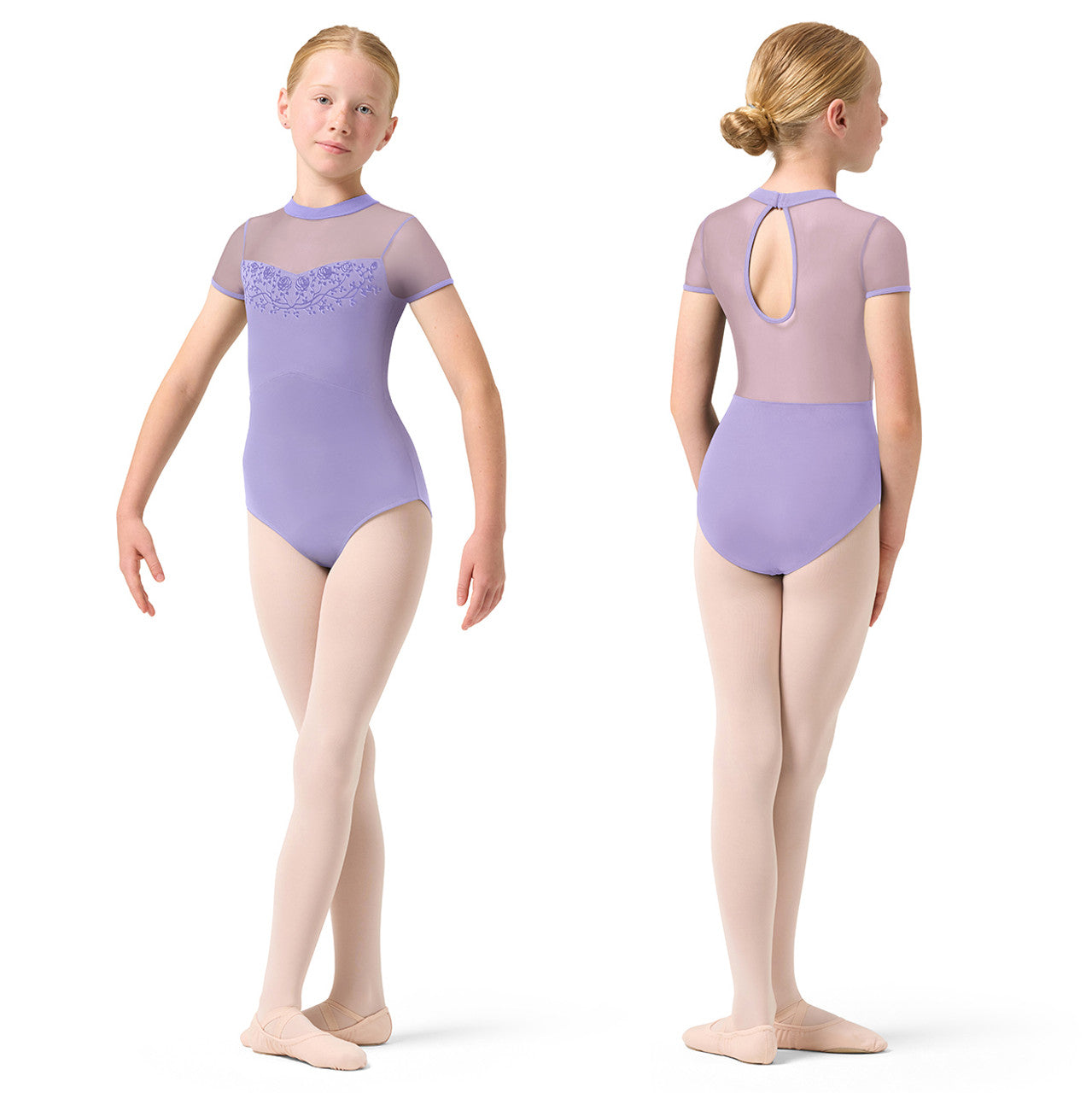 Bloch Child Rose Vine Mesh Cap Sleeve Leotard