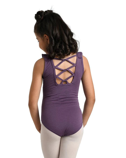 Danz N Motion Girl's Ruffle Slv Tank Leotard