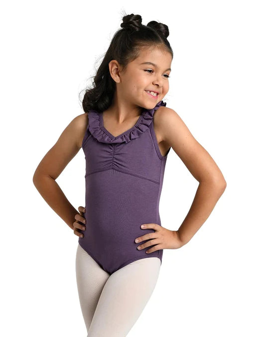 Danz N Motion Girl's Ruffle Slv Tank Leotard