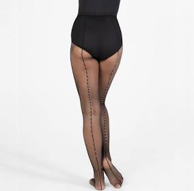 Body Wrappers Adult Seamed Rhinestone Fishnet Tights
